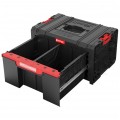 Walizka szafka na narzędzia i akcesoria z 2x przegrodami szufladami 450x310x244 12Ll czarna QBRICK SYSTEM PRO Drawer 1 Toolbox 2.0 Basic