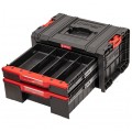 Walizka szafka na narzędzia i akcesoria z 2x przegrodami szufladami 450x310x244 4,5l+9l czarna QBRICK SYSTEM PRO Drawer 2 Toolbox Basic