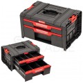 Walizka szafka na narzędzia i akcesoria z 2x przegrodami szufladami 450x310x244 4,5l+9l czarna QBRICK SYSTEM PRO Drawer 2 Toolbox Basic