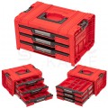 Walizka szafka na narzędzia i akcesoria z 3x przegrodami szufladami 450x310x244 3x4,5l czerwona QBRICK SYSTEM PRO Drawer RED Ultra HD 3 Toolbox Expert