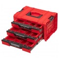 Walizka szafka na narzędzia i akcesoria z 3x przegrodami szufladami 450x310x244 3x4,5l czerwona QBRICK SYSTEM PRO Drawer RED Ultra HD 3 Toolbox Expert