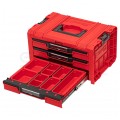 Walizka szafka na narzędzia i akcesoria z 3x przegrodami szufladami 450x310x244 3x4,5l czerwona QBRICK SYSTEM PRO Drawer RED Ultra HD 3 Toolbox Expert