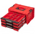 Walizka szafka na narzędzia i akcesoria z 3x przegrodami szufladami 450x310x244 3x4,5l czerwona QBRICK SYSTEM PRO Drawer RED Ultra HD 3 Toolbox Expert
