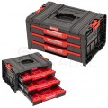 Walizka szafka na narzędzia i akcesoria z 3x przegrodami szufladami 450x320x240 3x4,5l czarna QBRICK SYSTEM PRO Drawer 3 Toolbox Expert