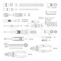 Walizkowy zestaw narzędzi warsztatowych 90 elementów: klucze, szczypce, wkrętaki, bity M4K GARAGE NEO 10-100