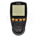 Watomierz cyfrowy LCD gniazdkowy licznik zużycia energii elektrycznej (do gniazdek typu 2P+Z) czarny VIRONE