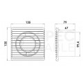 Wentylator łazienkowy, domowy fi:100mm biały IPX2 Planet Energy model S airRoxy 01-090