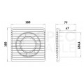 Wentylator łazienkowy, domowy fi:125mm biały IPX2 Planet Energy model S airRoxy 01-095