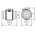 Wentylator przemysłowy kanałowy, łazienkowy fi:125mm 3-biegowy biały aRil airRoxy 01-153