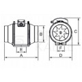 Wentylator przemysłowy kanałowy, łazienkowy fi:125mm 3-biegowy biały aRil airRoxy 01-153