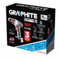 Wiertarko-wkrętarka akumulatorowa 18V Li-Ion z uchwytem samozaciskowym 10mm, adapterem kątowym oraz adapterem krawędziowym bez akumulatora ENERGY+ GRAPHITE 58G022-AD