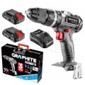 Wiertarko-wkrętarka akumulatorowa 18V Li-Ion z uchwytem samozaciskowym 13mm, 2x Akumulator 2.0 Ah,1x Ładowarka w walizce ENERGY+ GRAPHITE 58G020-SET2