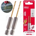 Wiertła do metalu HSS-G TiN walcowane 2x17/59,5mm Zestaw 2szt RED HEX SHOCKWAVE MILWAUKEE