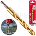 Wiertło do metalu HSS-G TIN 12x127mm RED HEX z uchwytem 1/4" Shockwave MILWAUKEE