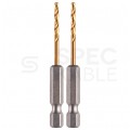 Wiertło do metalu HSS-G TIN 2,5x62mm RED HEX z uchwytem 1/4" Shockwave MILWAUKEE Blister 2szt