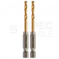 Wiertło do metalu HSS-G TIN 3,5x69mm RED HEX z uchwytem 1/4" Shockwave MILWAUKEE Blister 2szt