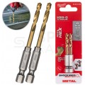 Wiertło do metalu HSS-G TIN 4x71,5mm RED HEX z uchwytem 1/4" Shockwave MILWAUKEE Blister 2szt
