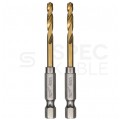 Wiertło do metalu HSS-G TIN 4x71,5mm RED HEX z uchwytem 1/4" Shockwave MILWAUKEE Blister 2szt