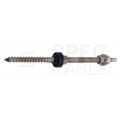 Wkręt śruba dwugwintowa M10x250mm nierdzewna A2 z uszczelką EPDM + adapter montażowy 80x30x5mm