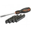 Wkrętaki warsztatowe 5xPŁ. + 6xPH + 6x TX + 40 bitów 1/4" i uchwyt NEO 04-211 zestaw 58 sztuk + walizka