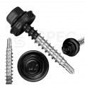 Wkręty farmerskie samowiercące 4,8x35 mm do blachy i drewna z podkładką EPDM grafitowe KLIMAS 250szt