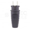 Wtyczka hermetyczna gumowa [2P+Z] Uni-Schuko 230V 16A czarna IP44 STANDARD na kabel