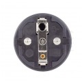 Wtyczka hermetyczna gumowa [2P+Z] Uni-Schuko 230V 16A czarna IP44 STANDARD na kabel