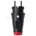 Wtyczka hermetyczna gumowa [2P+Z] Uni-Schuko 230V 16A czarno-czerwona IP54 TAURUS2 na kabel do 13,0mm PCE