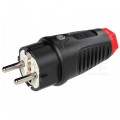 Wtyczka hermetyczna gumowa [2P+Z] Uni-Schuko 230V 16A czarno-czerwona IP54 TAURUS2 na kabel do 13,0mm PCE