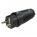 Wtyczka hermetyczna gumowa [2P+Z] Uni-Schuko 230V 16A czarny IP54 PCE