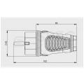 Wtyczka hermetyczna gumowa [2P+Z] Uni-Schuko 230V 16A żółto-czarna IP54 TAURUS2 na kabel do 13,0mm