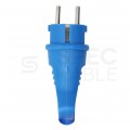 Wtyczka hermetyczna gumowa z uchwytem [2P+Z] Uni-Schuko 230V 16A niebieska IP44 STANDARD na kabel