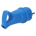 Wtyczka hermetyczna gumowa z uchwytem [2P+Z] Uni-Schuko 230V 16A niebieska IP44 STANDARD na kabel