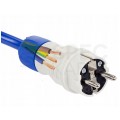 Wtyczka hermetyczna prądowa [2P+Z] Uni-Schuko 230V 16A szaro-niebieska IP54 EXTREM na kabel