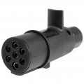 Wtyczka naczepowa typu N (czarna) 7-pin 24V plastikowa na kabel AMIO