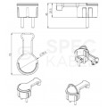 Wtyczka płaska kątowa z uchwytem [2P+Z] Uni-Schuko 230V 16A czarna WT-16UP na kabel