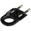 Wtyczka płaska prosta z uchwytem [2P] 250V 10A czarna na kabel