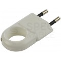 Wtyczka płaska prosta z uchwytem [2P] 250V 2,5A biała na kabel