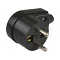 Wtyczka prądowa kątowa [2P+Z] 230V 16A czarna WB-6 na kabel
