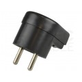 Wtyczka prądowa kątowa [2P+Z] 230V 16A czarna WB-6 na kabel
