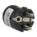 Wtyczka prądowa kątowa [2P+Z] Uni-Schuko 230V 16A czarna Schneider na kabel