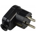 Wtyczka prądowa kątowa [2P+Z] Uni-Schuko 230V 16A czarna WT-16U na kabel