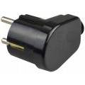 Wtyczka prądowa kątowa [2P+Z] Uni-Schuko 230V 16A czarna WT-16U na kabel