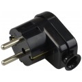 Wtyczka prądowa kątowa [2P+Z] Uni-Schuko 230V 16A czarna WT-16U na kabel