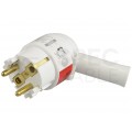 Wtyczka prądowa kątowa z dźwignią [2P+Z] Uni-Schuko 230V 16A biała na kabel LEGRAND