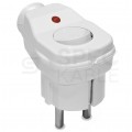 Wtyczka prądowa kątowa z wyłącznikiem [2P+Z] Uni-Schuko 230V 16A biała na kabel