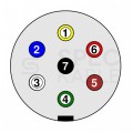 Wtyczka przyczepowa 7-pin 12/24V aluminium na kabel