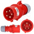 Wtyczka siłowa [5p] 32A 400V przenośna IP44 SHARK PCE na kabel