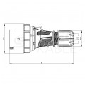 Wtyczka siłowa [5p] 63A 400V przenośna IP67 POWER TWIST PCE na kabel