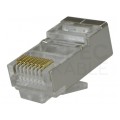 Wtyk modularny RJ45 8P8C kat.5e ekranowany FTP drut NEKU opakowanie 50szt.